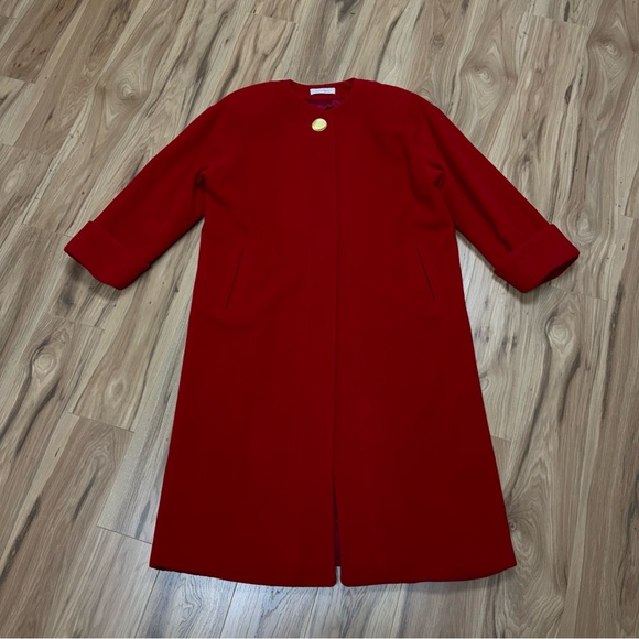 Neiman Marcus Cashmere Wool Vintage Red Full length coat - Picture 14 of 17